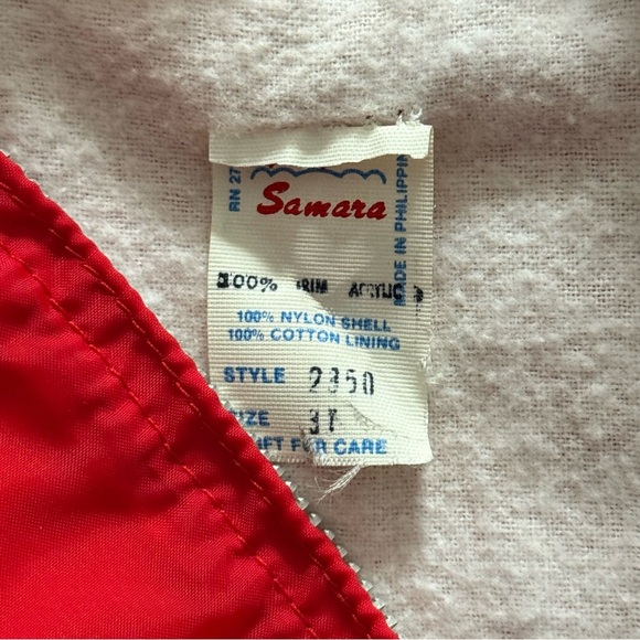 Vintage 3T Baseball Slugger Red and Blue Kids Jacket Coat - Picture 4 of 8